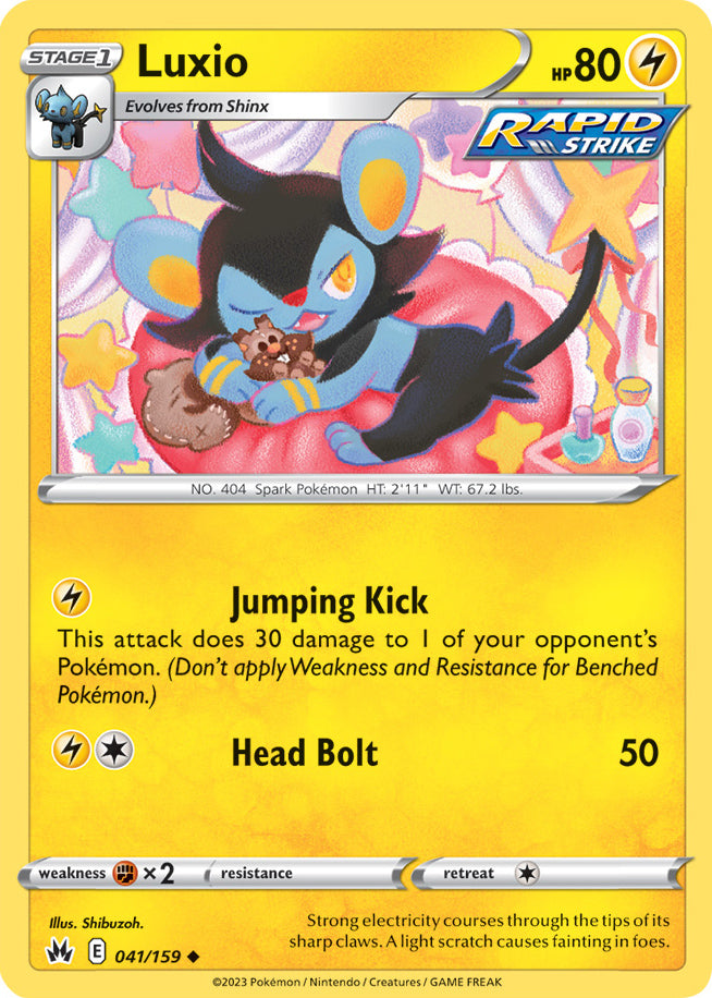 Luxio Base Card #041/159 2023 Crown Zenith Pokemon Card