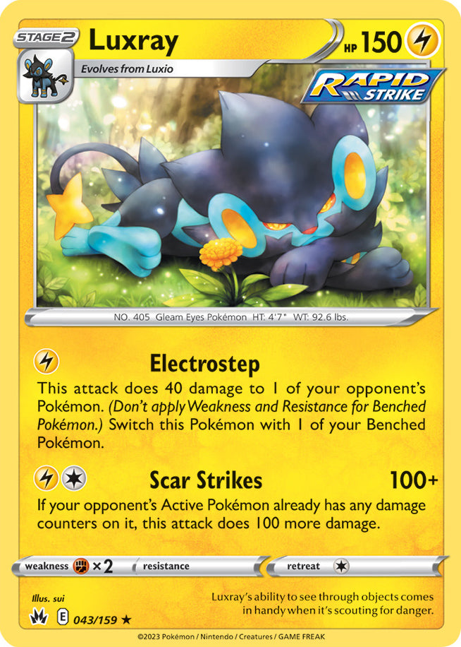 Luxio Base Card #042/159 2023 Crown Zenith Pokemon Card