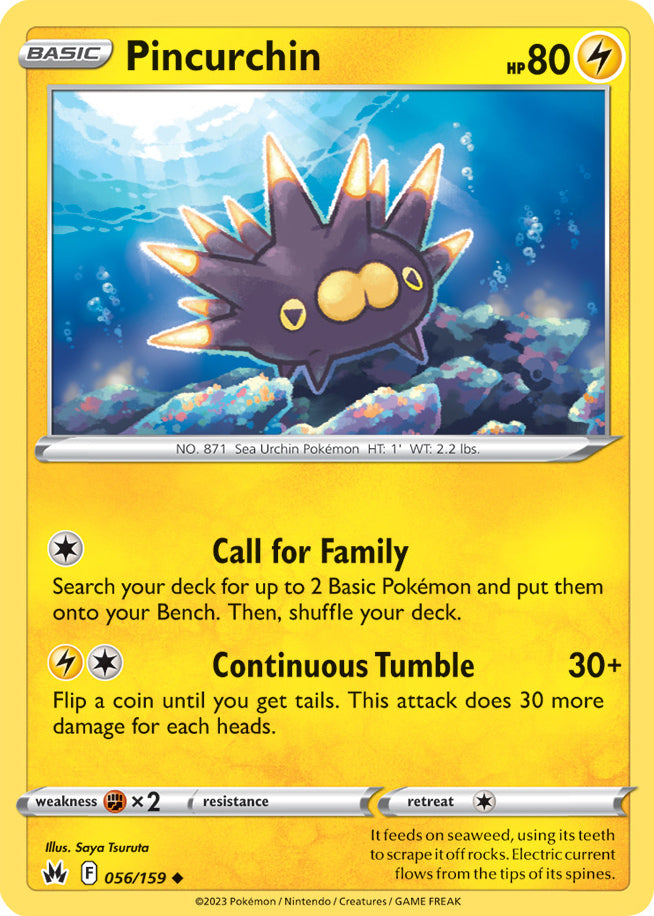 Pincuchin Base Card #056/159 2023 Crown Zenith Pokemon Card