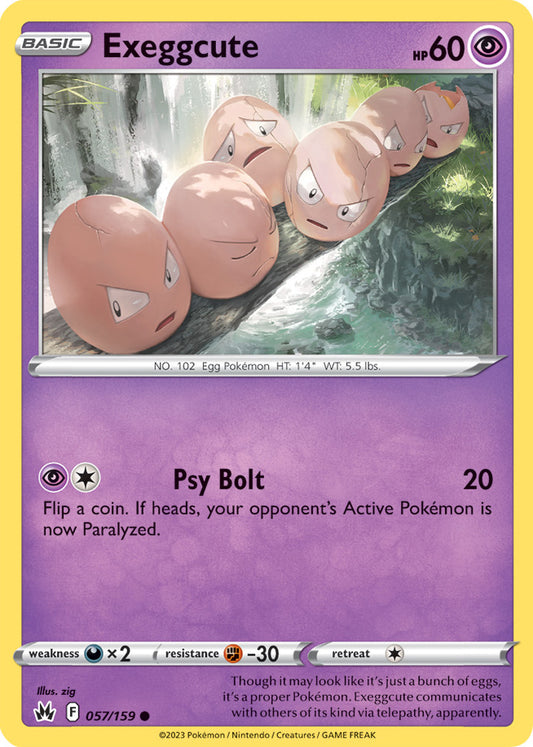 Exeggcute Base Card #057/159 2023 Crown Zenith Pokemon Card