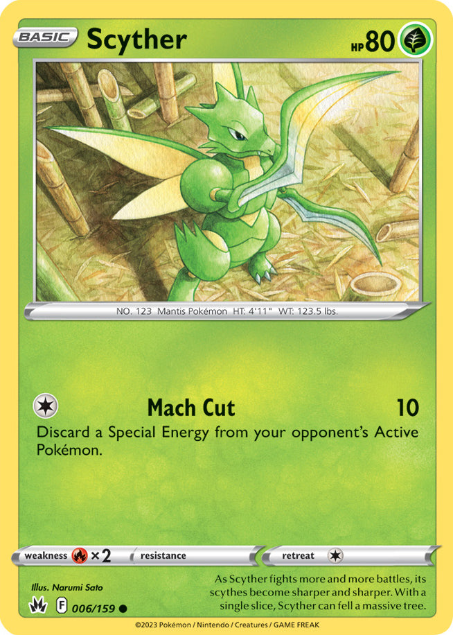 Scyther Base Card #006/159 2023 Crown Zenith Pokemon Card