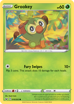 Grookey #010/202 Base Card Pokémon Card Sword & Shield