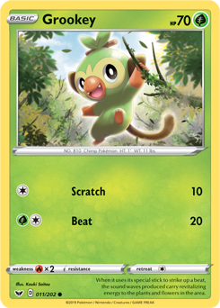 Grookey #011/202 Base Card Pokémon Card Sword & Shield