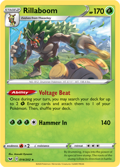 Rillaboom #014/202 Base Card Pokémon Card Sword & Shield