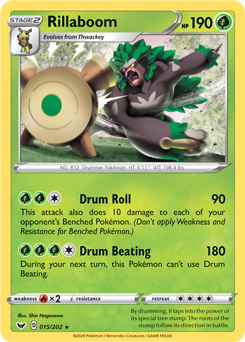 Rillaboom #015/202 Base Card Pokémon Card Sword & Shield