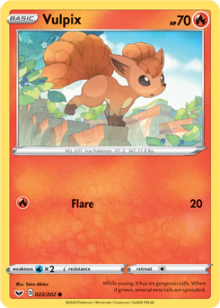 Vulpix #022/202 Base Card Pokémon Card Sword & Shield