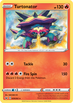 Turtonator #029/202 Base Card Pokémon Card Sword & Shield