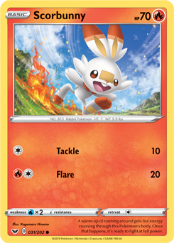 Scorbunny #031/202 Base Card Pokémon Card Sword & Shield