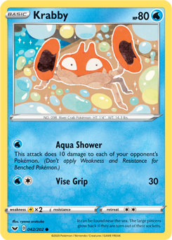 Krabby #042/202 Base Card Pokémon Card Sword & Shield