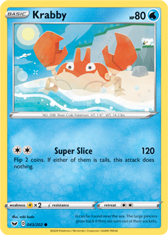 Krabby #043/202 Base Card Pokémon Card Sword & Shield