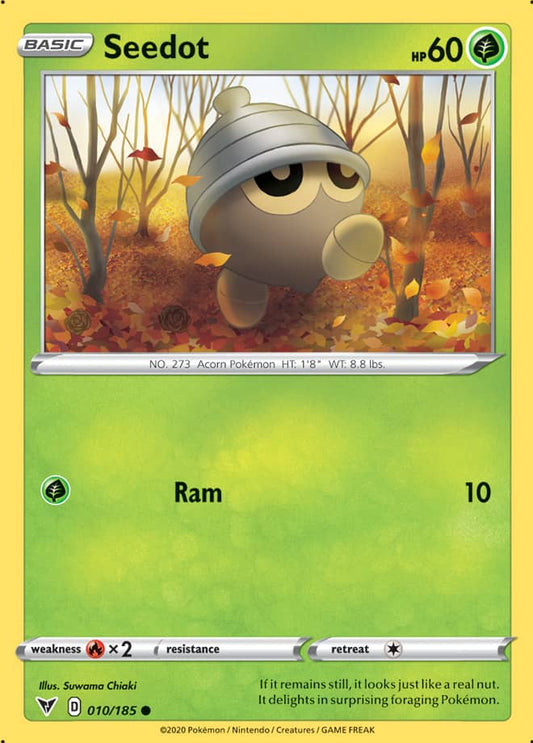 Seedot Base card #010/185 Pokémon Card Vivid Voltage