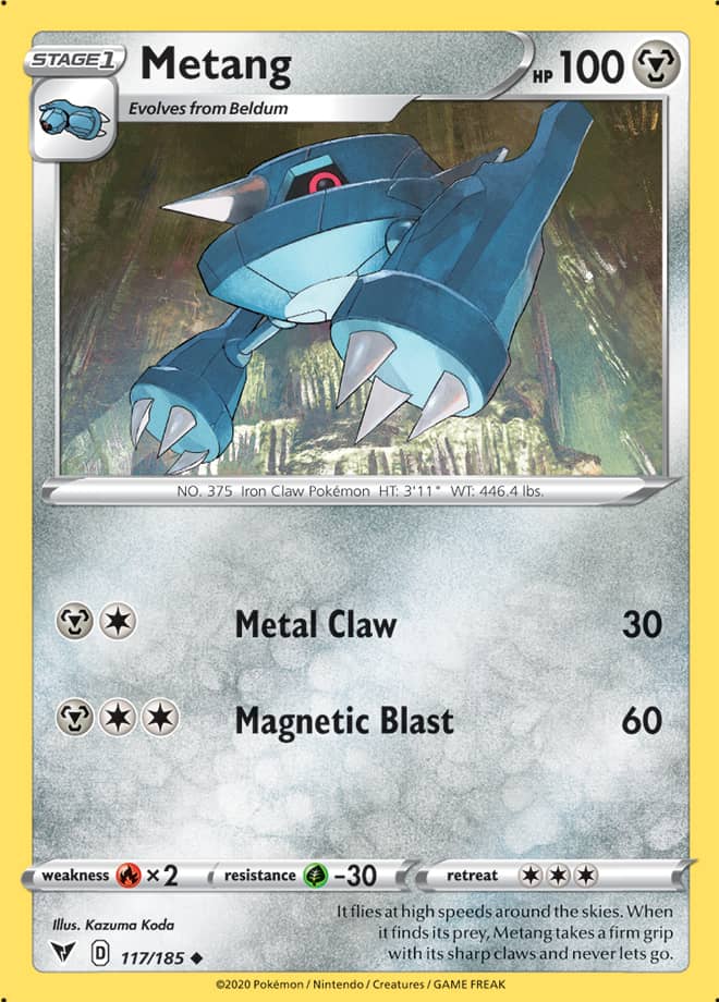 Metang Base card #117/185 Pokémon Card Vivid Voltage