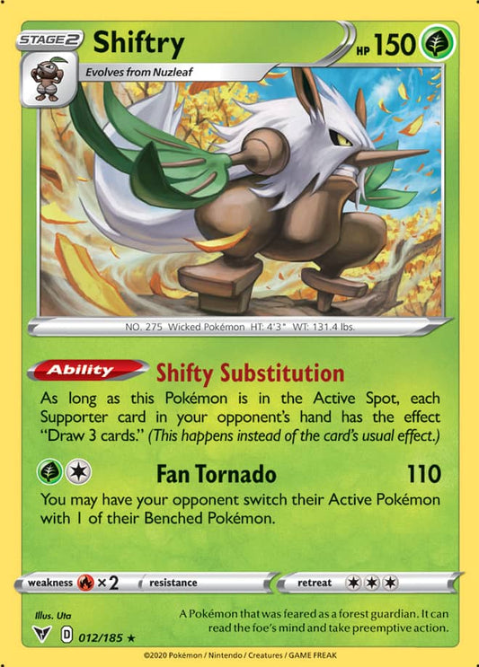 Shiftry Base card #012/185 Pokémon Card Vivid Voltage