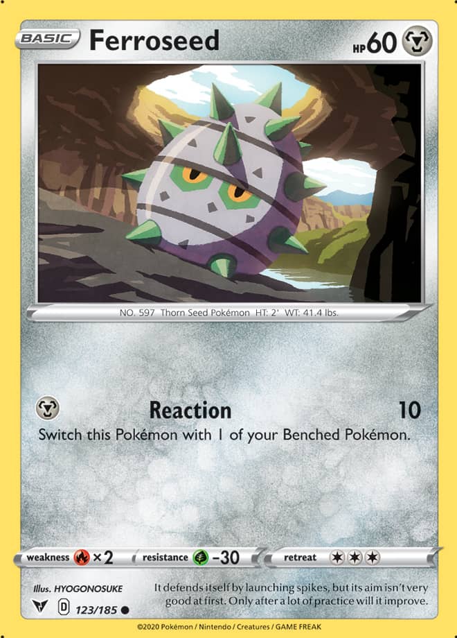 Ferroseed Base card #123/185 Pokémon Card Vivid Voltage