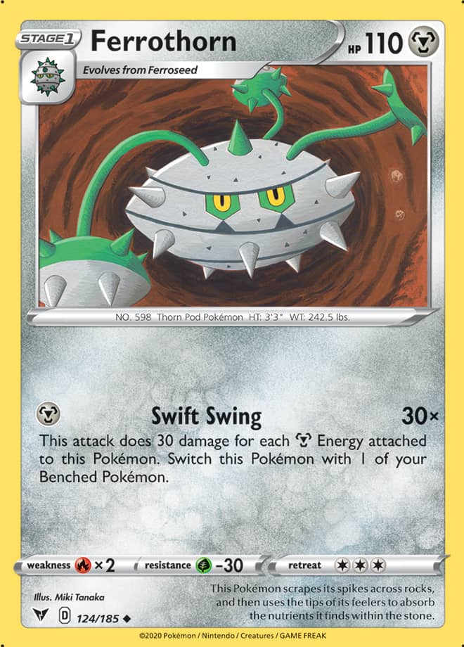 Ferrothorn Base card #124/185 Pokémon Card Vivid Voltage