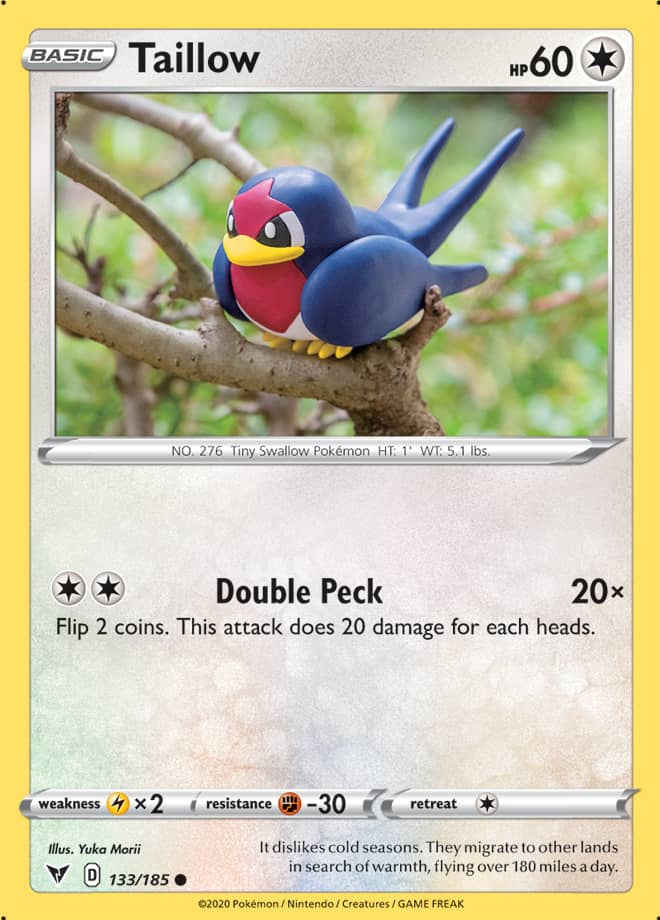 Taillow Base card #133/185 Pokémon Card Vivid Voltage