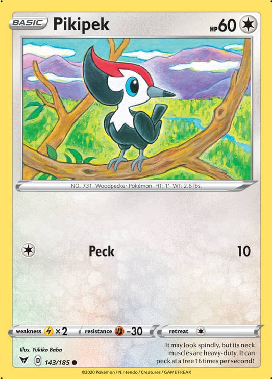 Pikipek Base card #143/185 Pokémon Card Vivid Voltage