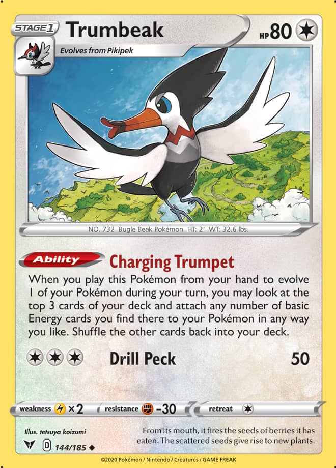 Trumbeak Base card #144/185 Pokémon Card Vivid Voltage