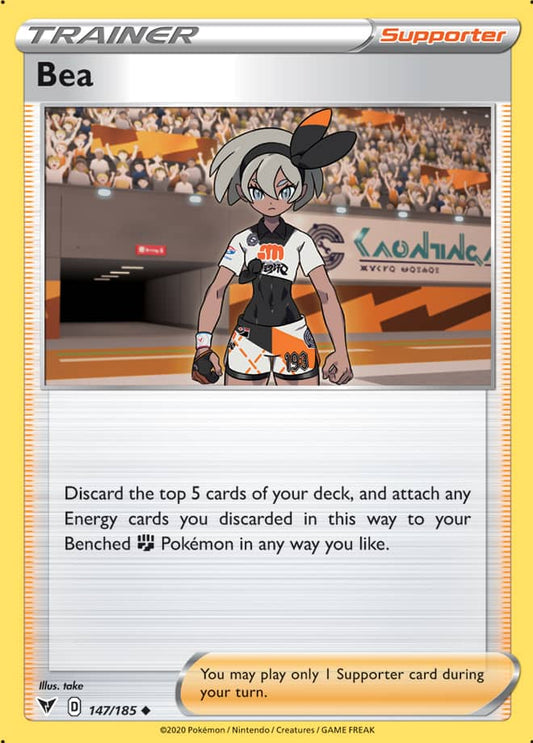 Bea Trainer Base card #147/185 Pokémon Card Vivid Voltage