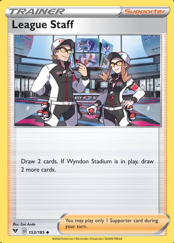 League Staff Trainer Base card #153/185 Pokémon Card Vivid Voltage