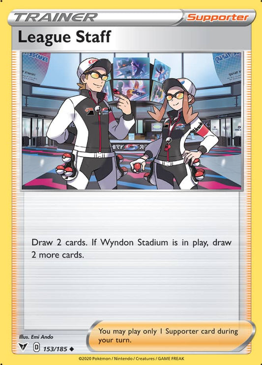 League Staff Trainer Base card #153/185 Pokémon Card Vivid Voltage