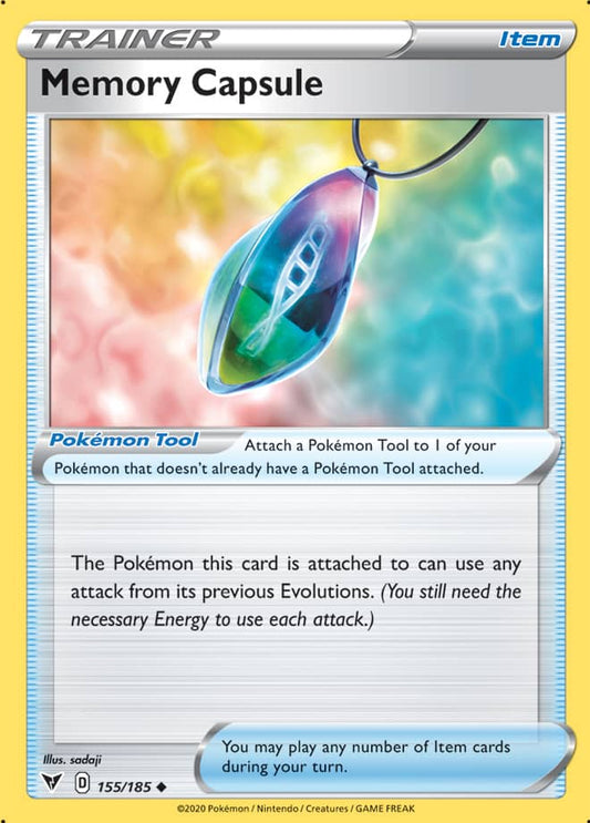 Memory Capsule Trainer Base card #155/185 Pokémon Card Vivid Voltage