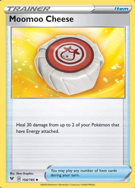 Moomoo Cheese Trainer Base card #156/185 Pokémon Card Vivid Voltage
