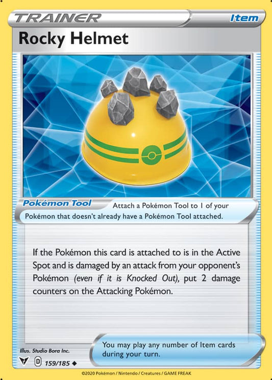 Rocky Helmet Trainer Base card #159/185 Pokémon Card Vivid Voltage