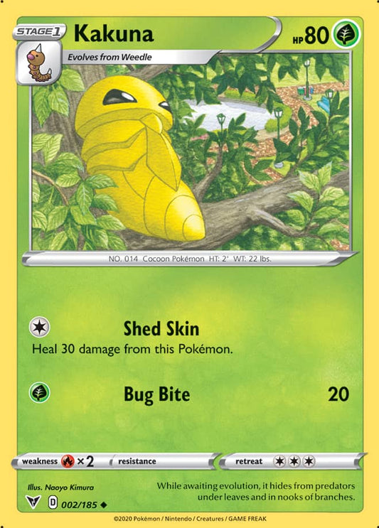 Kakuna Base card #002/185 Pokémon Card Vivid Voltage