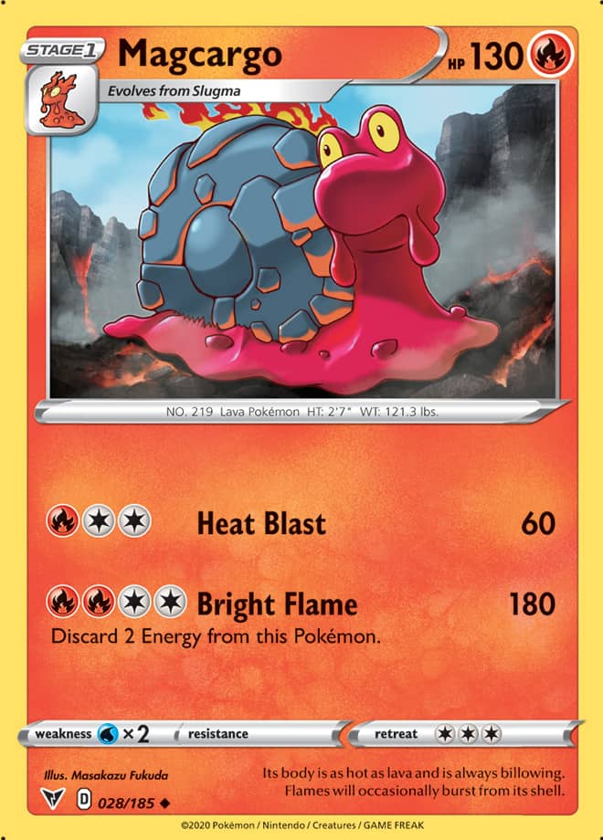 Magcargo Base card #028/185 Pokémon Card Vivid Voltage