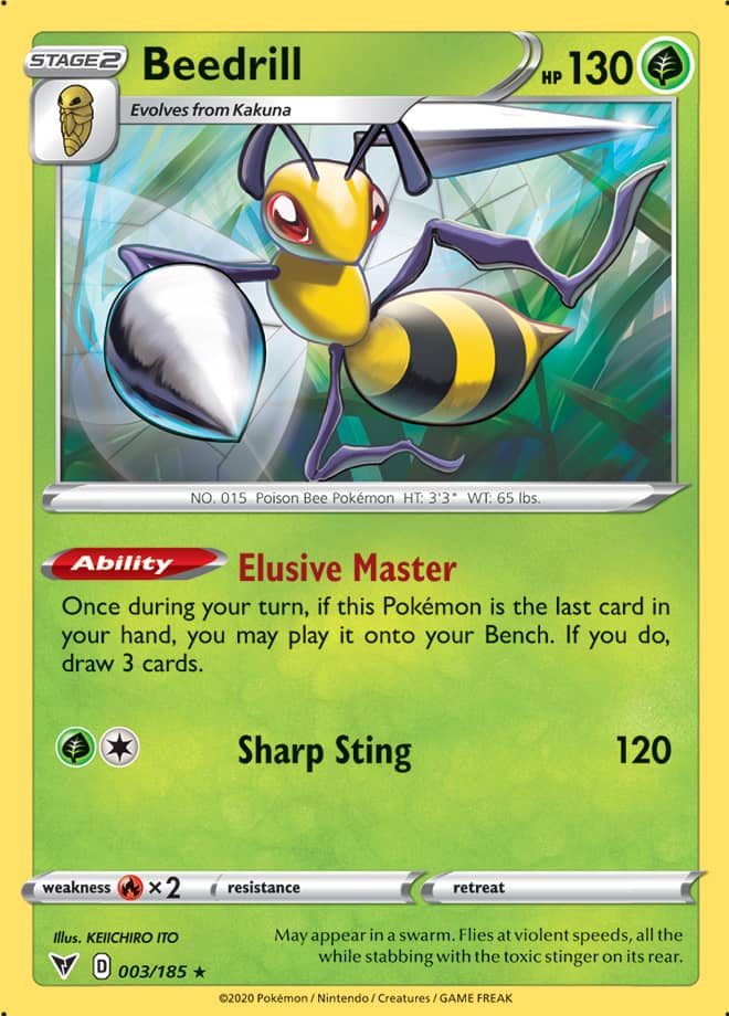 Beedrill Base card #003/185 Pokémon Card Vivid Voltage