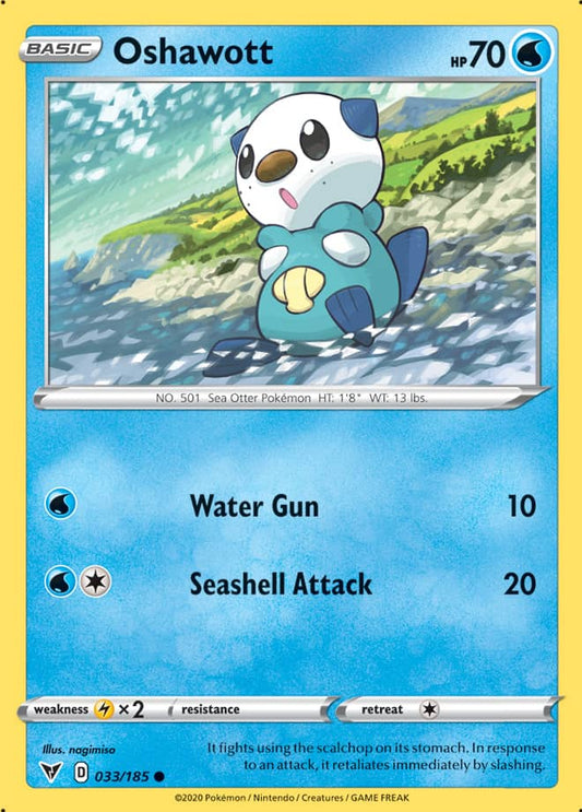 Oshawott Base card #033/185 Pokémon Card Vivid Voltage