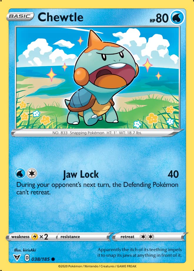Chewtle Base card #038/185 Pokémon Card Vivid Voltage