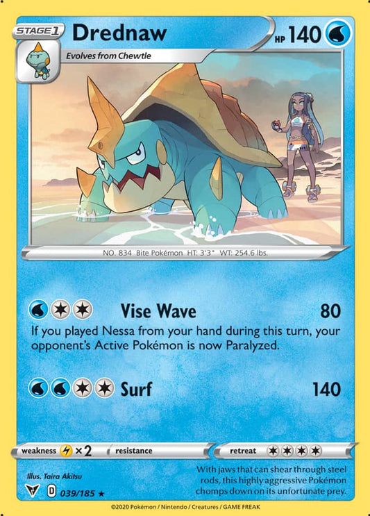 Drednaw Base card #039/185 Pokémon Card Vivid Voltage