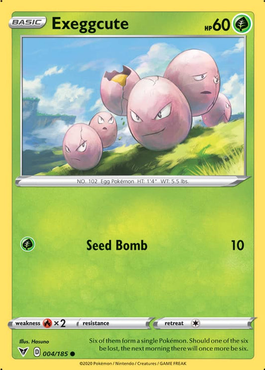 Exeggcute Base card #004/185 Pokémon Card Vivid Voltage