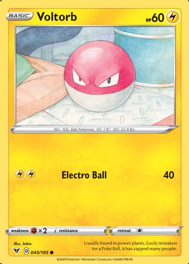 Voltorb Base card #045/185 Pokémon Card Vivid Voltage