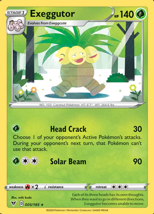 Exeggcutor Base card #005/185 Pokémon Card Vivid Voltage