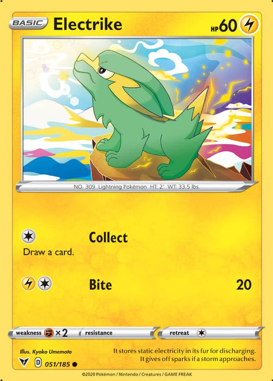 Electrike Base card #051/185 Pokémon Card Vivid Voltage