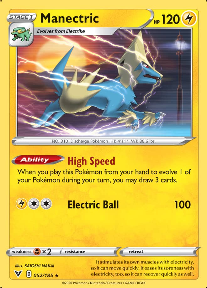 Manectric #052/185 Rare Pokemon Card Sword & Shield: Vivid Voltage