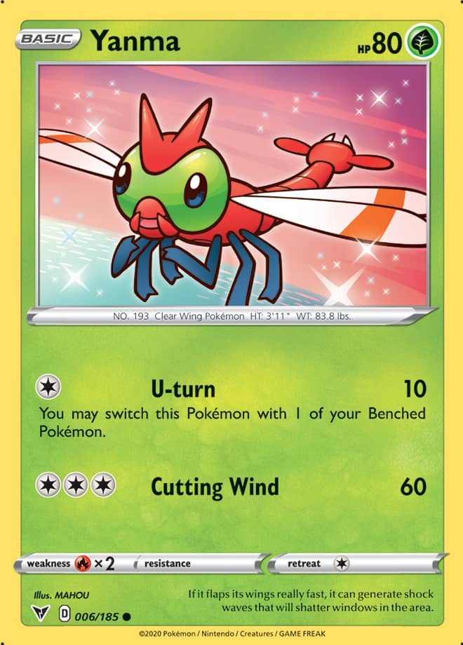 Yanma Base card #006/185 Pokémon Card Vivid Voltage