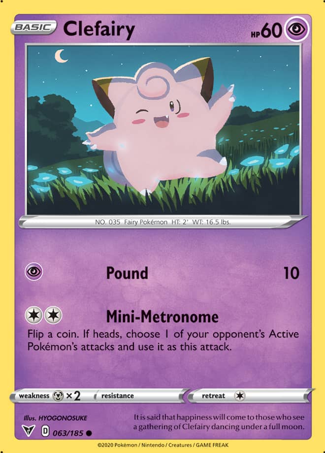 Clefairy Base card #063/185 Pokémon Card Vivid Voltage