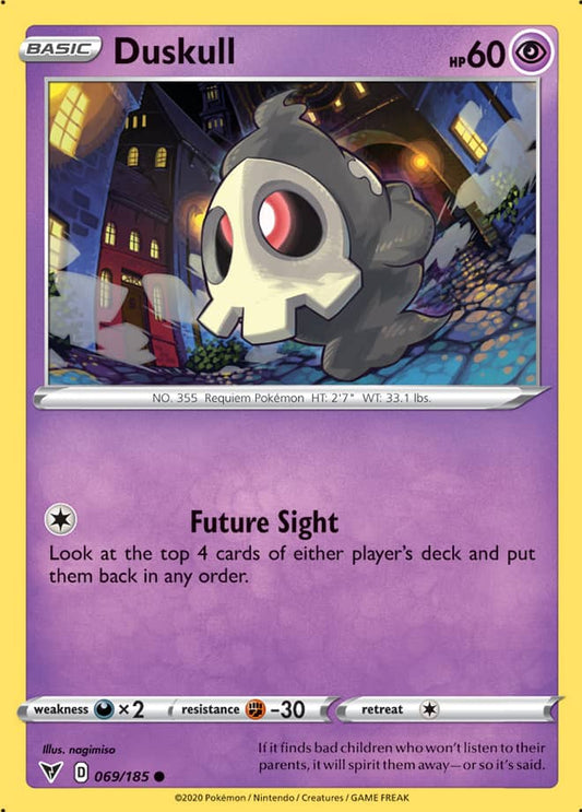 Duskull Base card #069/185 Pokémon Card Vivid Voltage