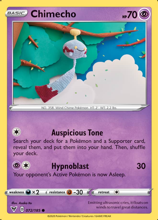 Chimecho Base card #072/185 Pokémon Card Vivid Voltage