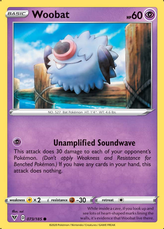 Woobat Base card #073/185 Pokémon Card Vivid Voltage
