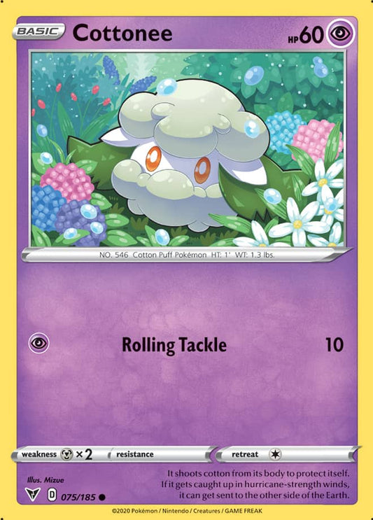 Cottonee Base card #075/185 Pokémon Card Vivid Voltage