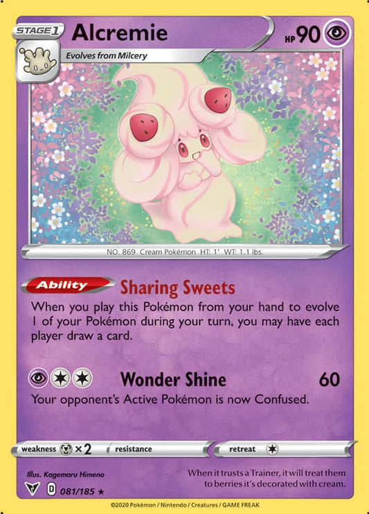 Alcremie Rare Base card #081/185 Pokémon Card Vivid Voltage