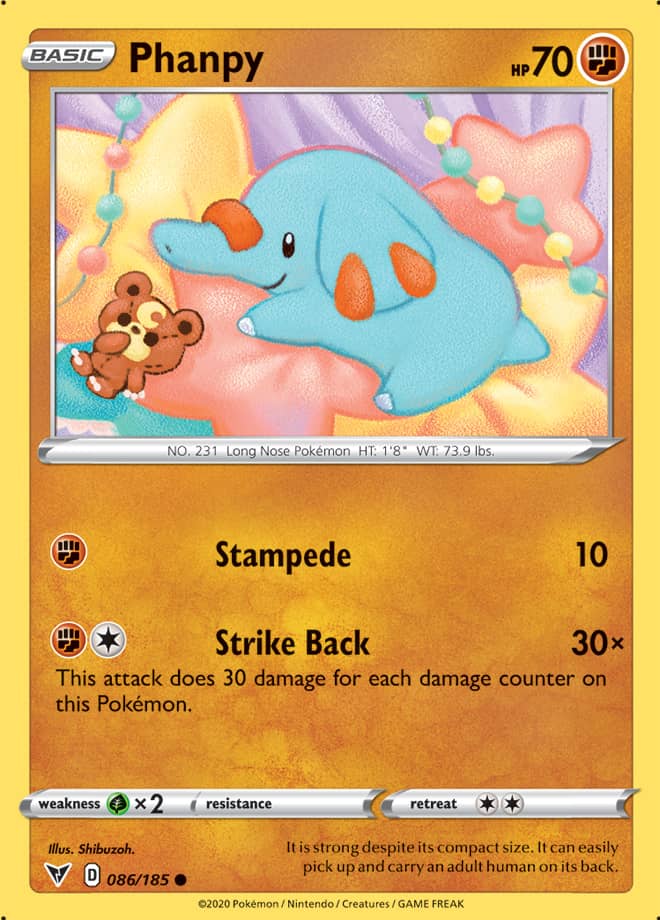 Phanpy Base card #086/185 Pokémon Card Vivid Voltage