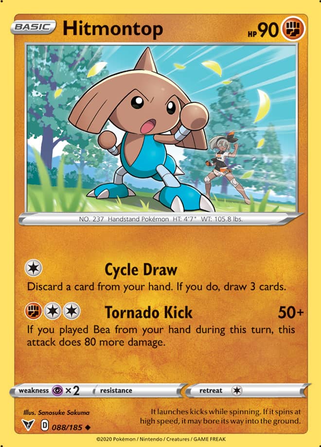 Hitmontop Base card #088/185 Pokémon Card Vivid Voltage