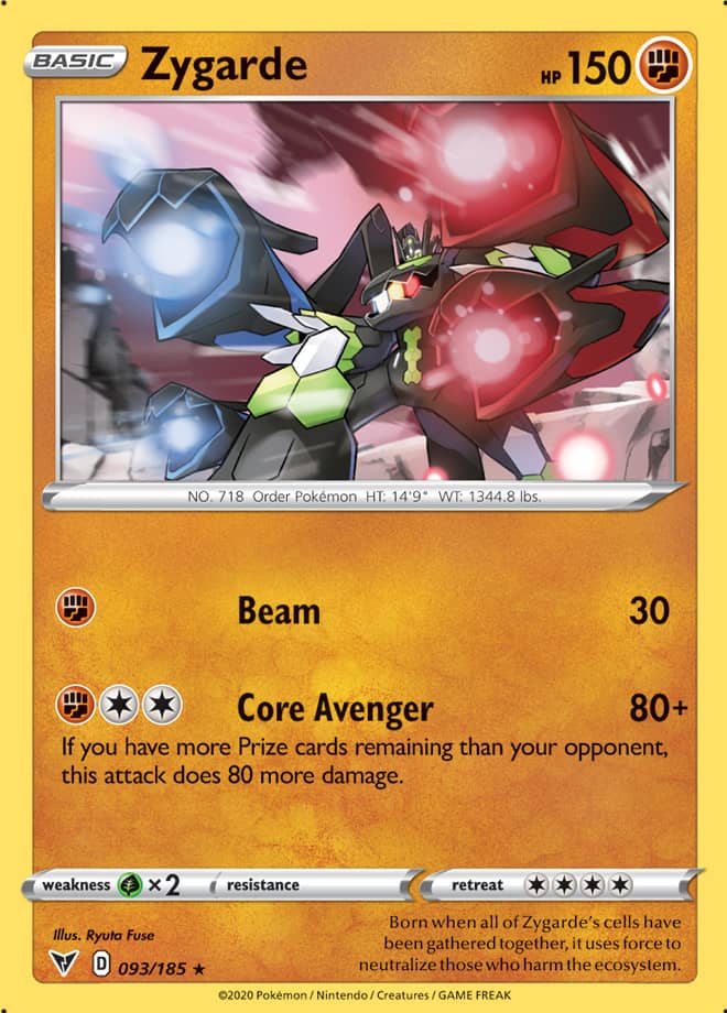 Zygarde Rare Base card #093/185 Pokémon Card Vivid Voltage