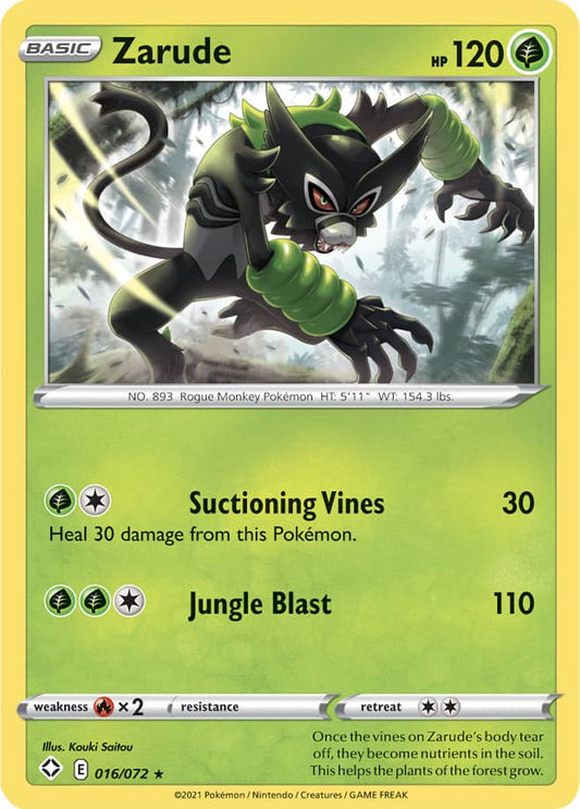 Zarude #016/072 Base Rare Pokémon Card Shining Fates